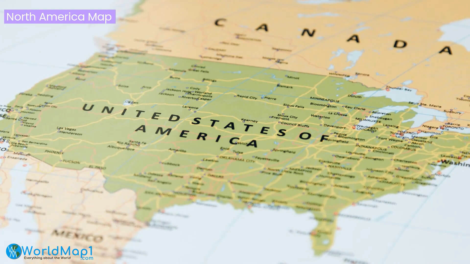 North America and United States of America Map